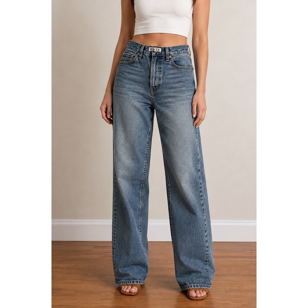 Daze 1999 Slouch 90s Fit Jeans W29 Straight Leg Vintage Wash Baggy High Rise